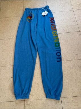 Aviator Nation Nashville Sweatpants Ocean Blue Size Small New Women’s